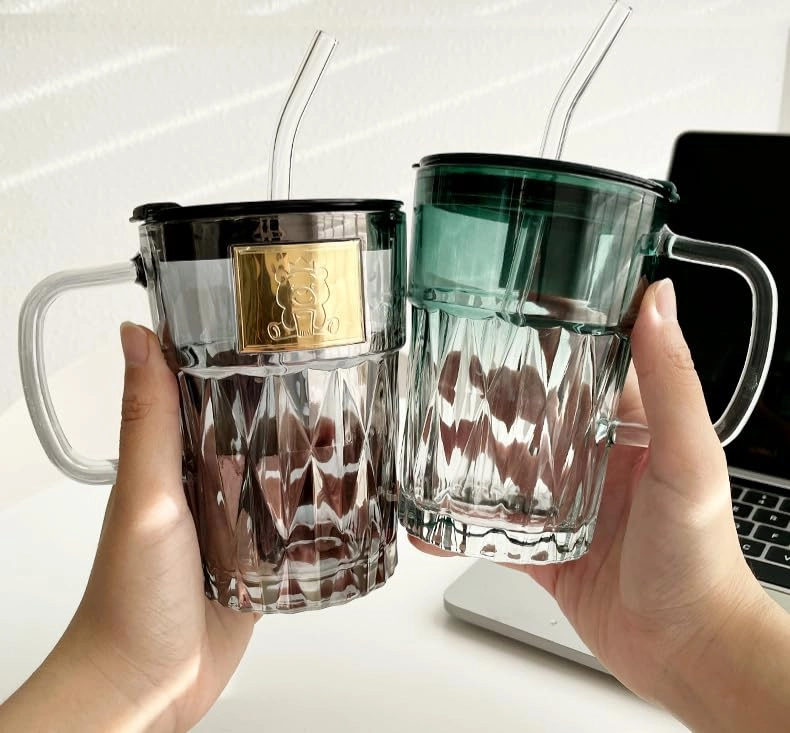 kikiluxxa Glass Sipper Tumbler Mug - 400ml