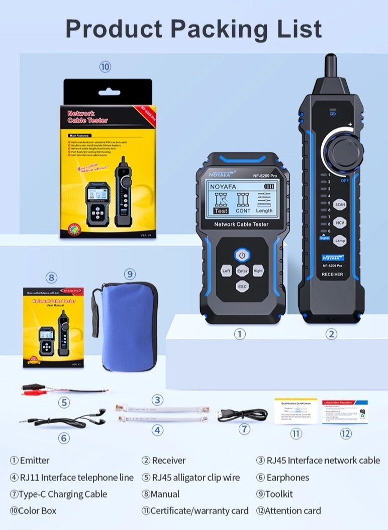 NF-8209Pro - Network Cable Tester PoE