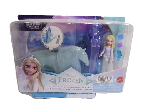 Elsa Small Doll - 3.5" + Water Nokk Horse + Ice Haven Playset - Saddle Accessories