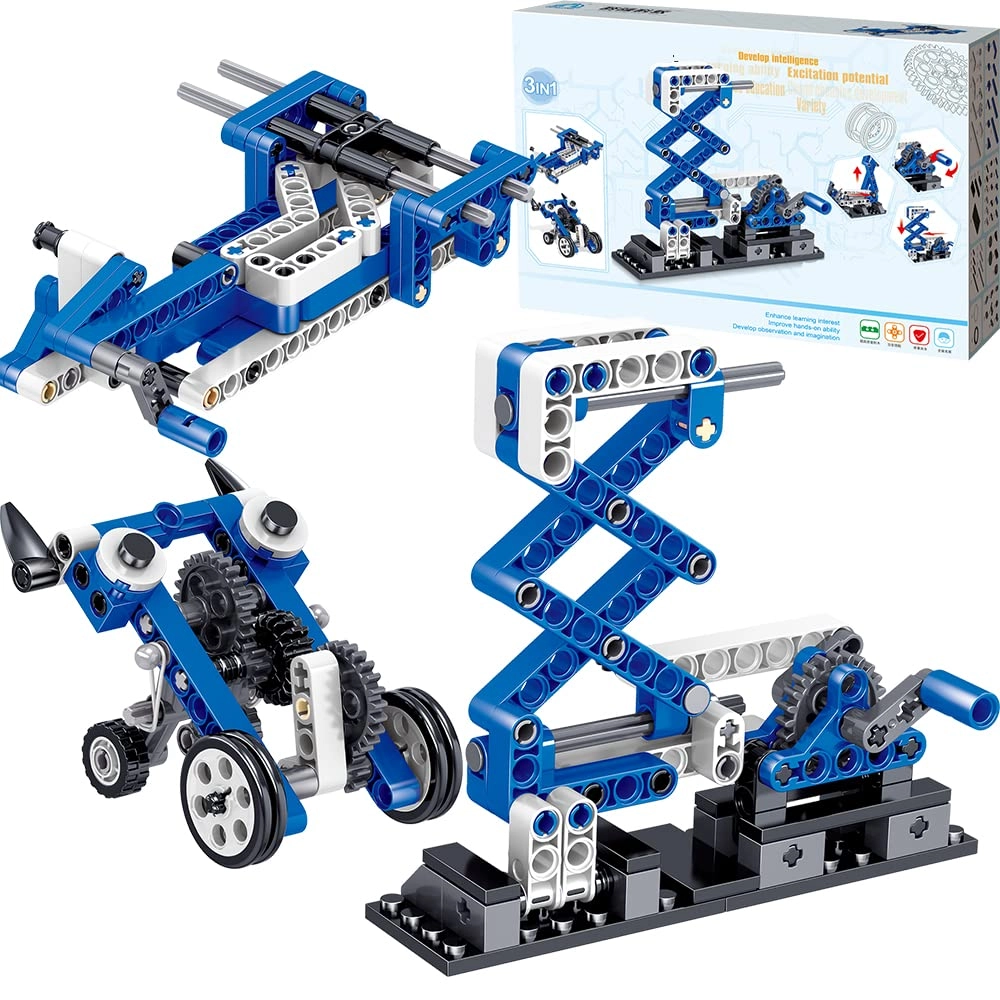 GUANGDONG KAIYU SCIENCE & EDUCATION CULTURE CO.,LTD STEM Mechanics Gears Construction Kit - 3-in-1 173 pcs for ages 6+