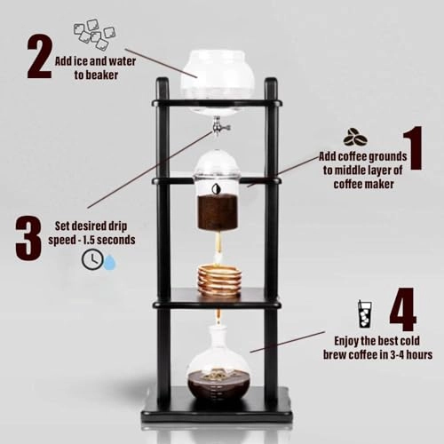 Cold Brew Drip Coffee Maker - 800ml High Borosilicate Glass