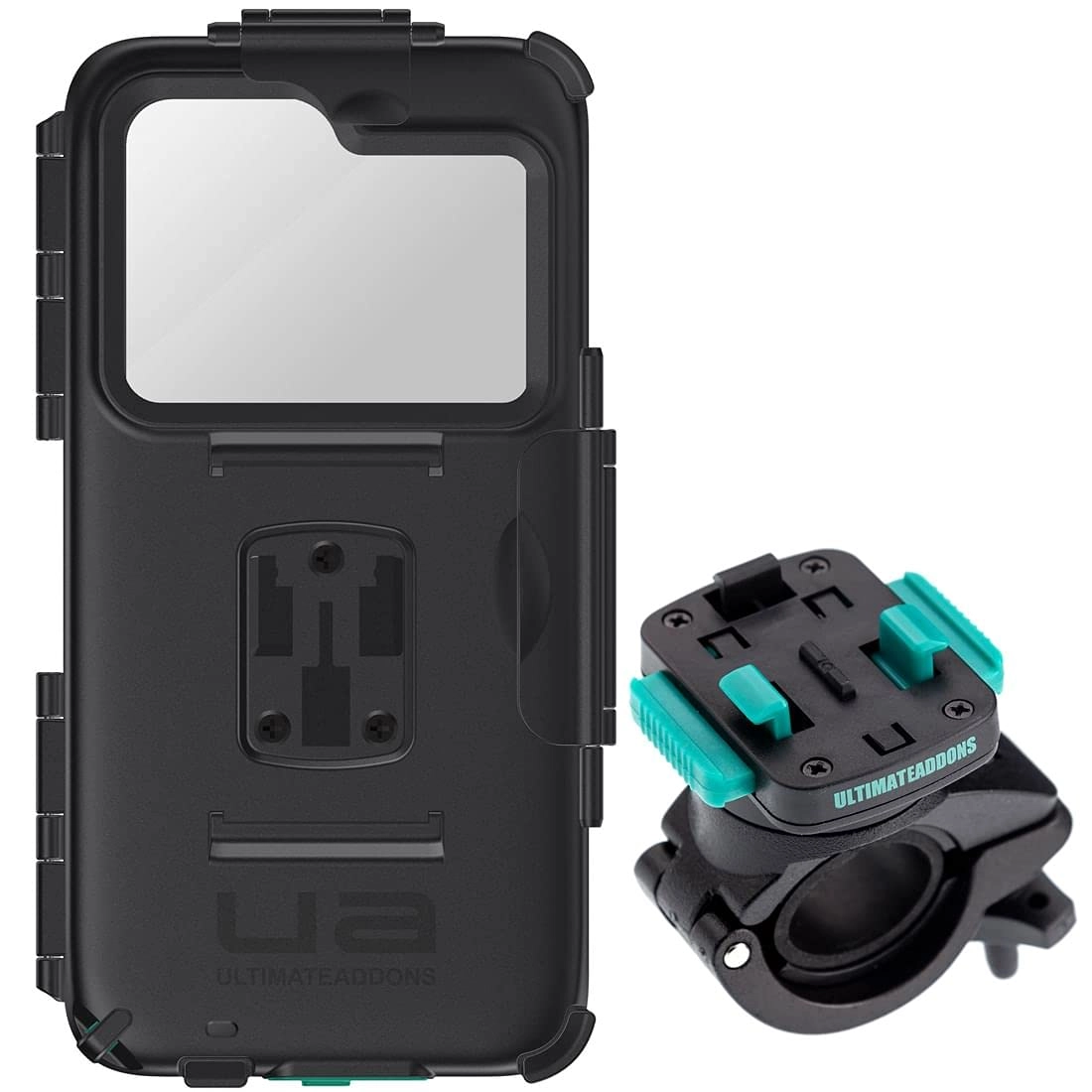 Ultimateaddons Motorcycle Mount - Universal Handlebar Fit + iPhone 12 Pro Max Case - Waterproof Hard Case