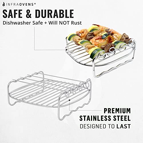 Air Fryer Skewer Rack Grate - Stainless Steel