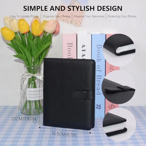 4.25x3.5" 80 Pockets PU Leather Photo Album
