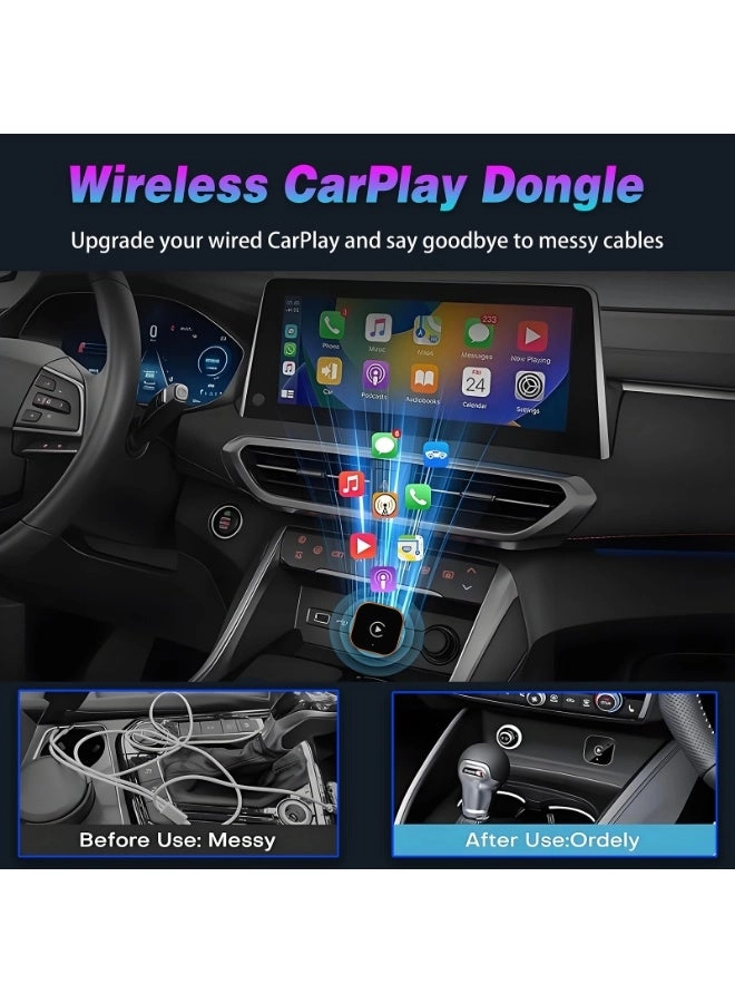 2-in-1 Wireless Carplay Adapter - Bluetooth 5.2 Wireless Apple Android