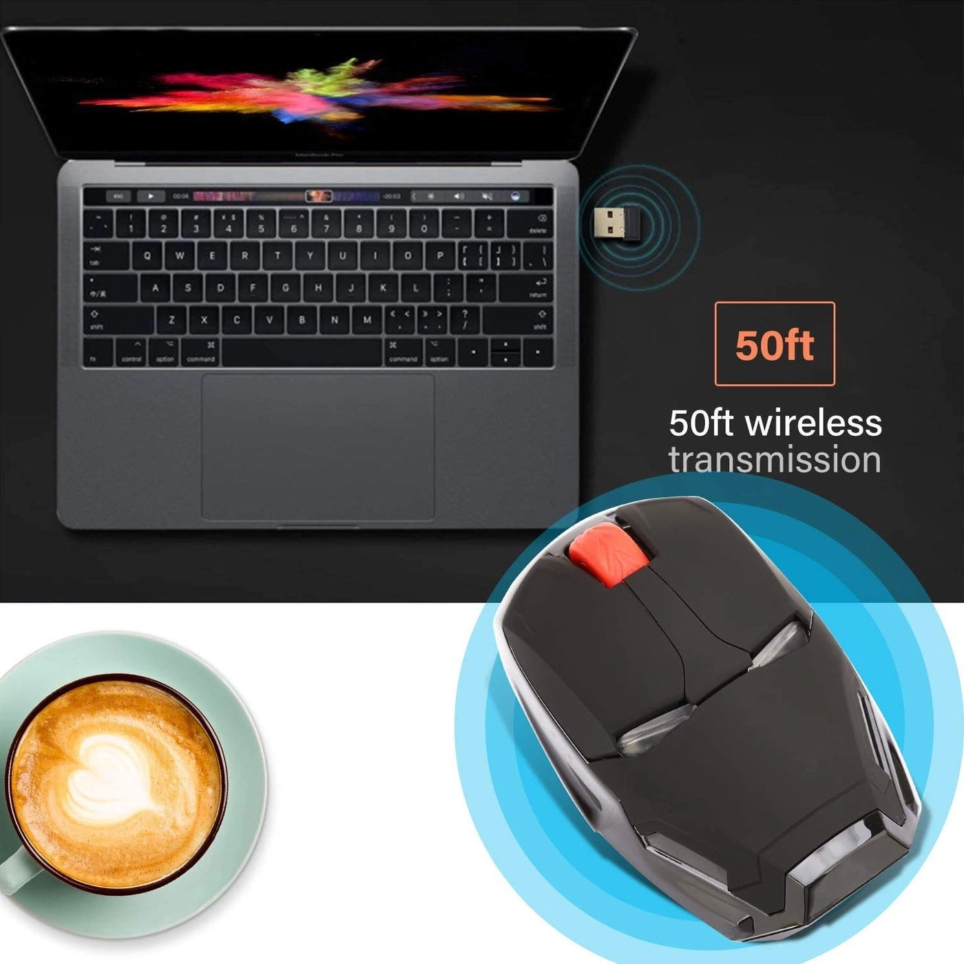 Ergonomic Wireless Mouse - USB Wireless