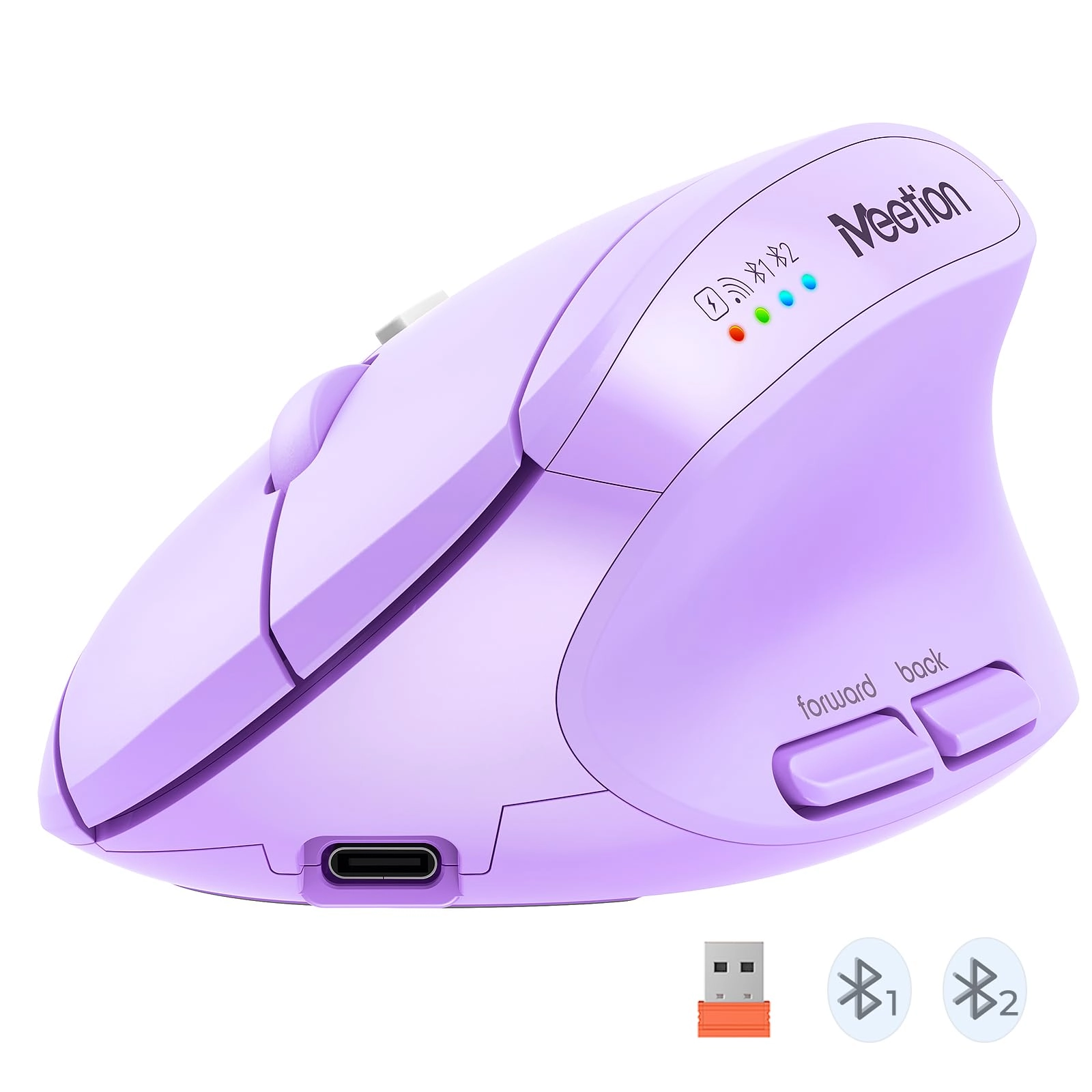Meetion Direct Ergonomic Vertical Mouse - Bluetooth, USB