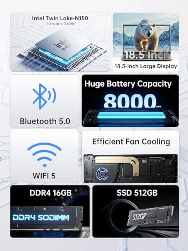 laptop laptop n150 - 18.5'' N150 16GB DDR4 512GB SSD