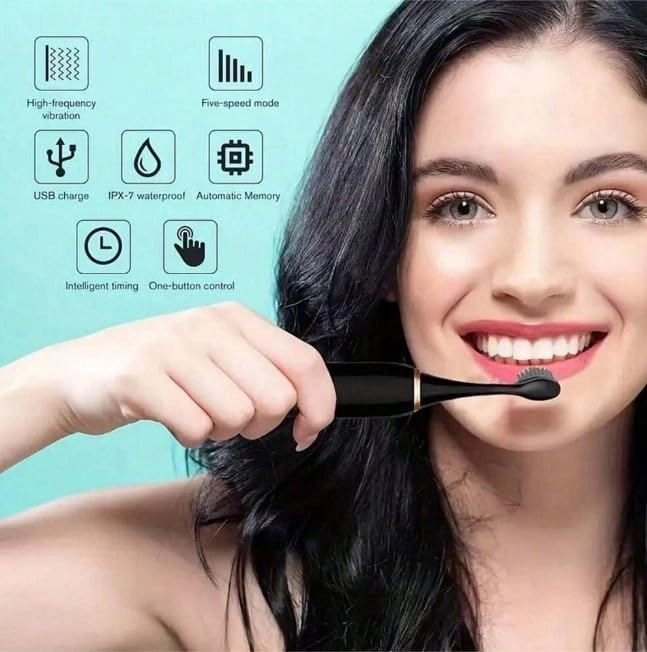 Sonic Electric Toothbrush - Rechargeable 4 Brush Heads 6 Modes