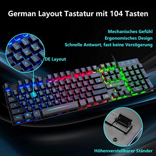 Gaming Keyboard and Mouse Set - DE Wired