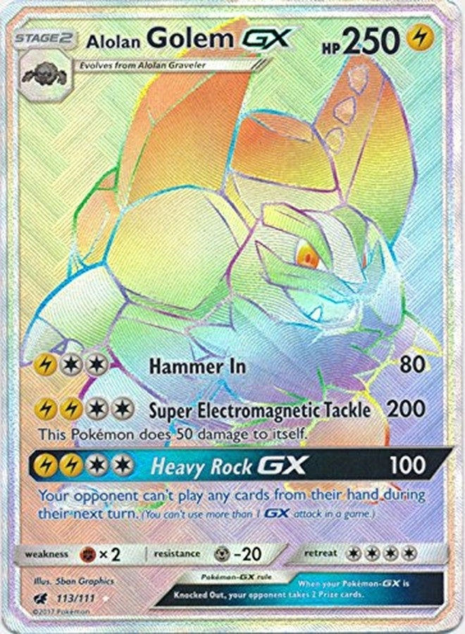 Pokémon Alolan Golem-GX 113/111 - Secret Rare
