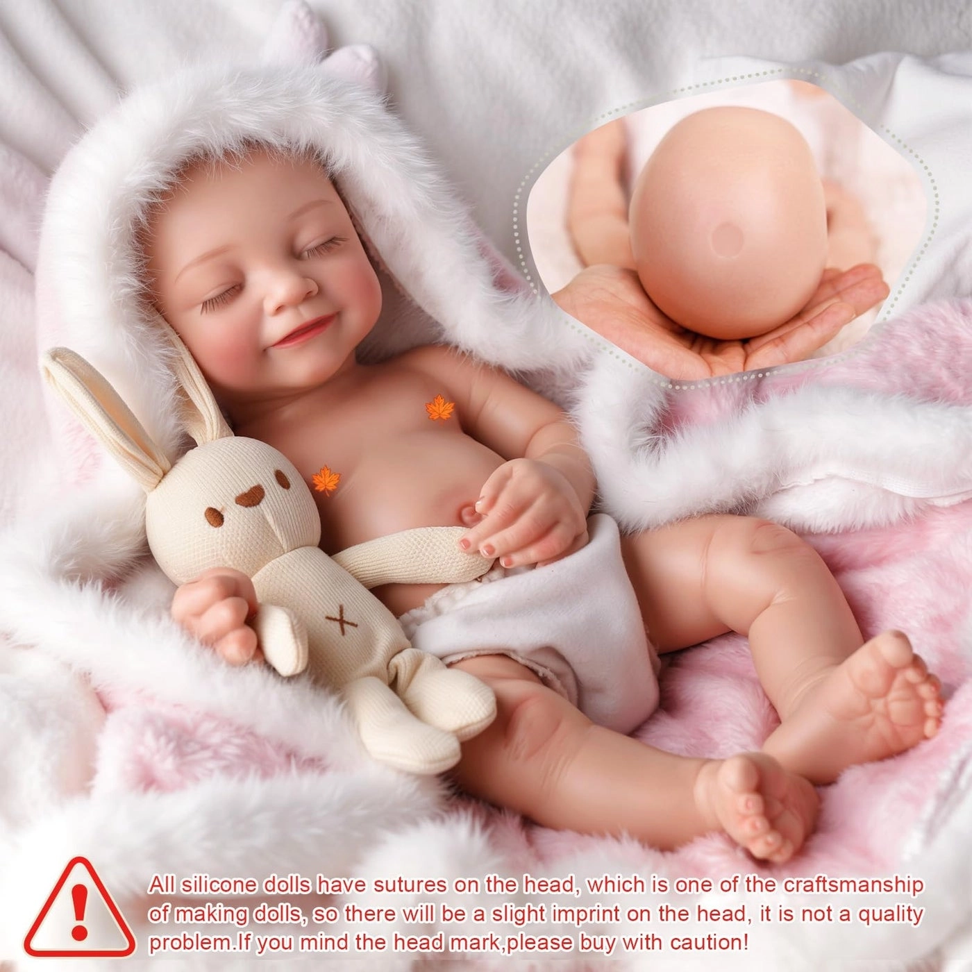 Reborn Baby Doll - 16 Inch Full Platinum Silicone Ages 3+