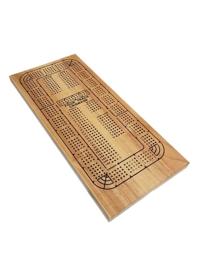 WE Games Cribbage Board - 4 Player Wooden 4 Track