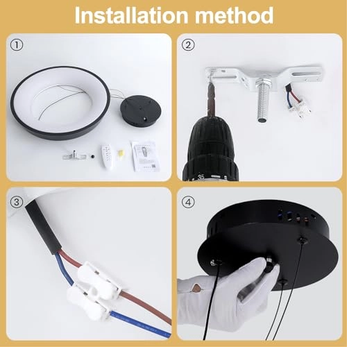 Round LED Chandelier - 3000K–6000K Dimmable