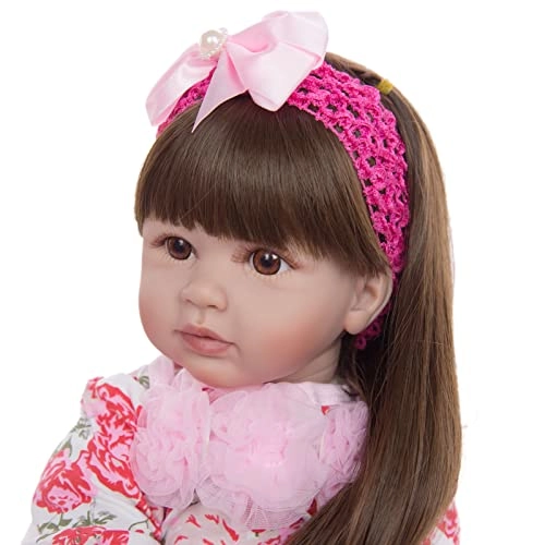 Reborn Baby Doll - 24 Inch Vinyl Cotton Body Pink Yarn Skirt Ages 3+
