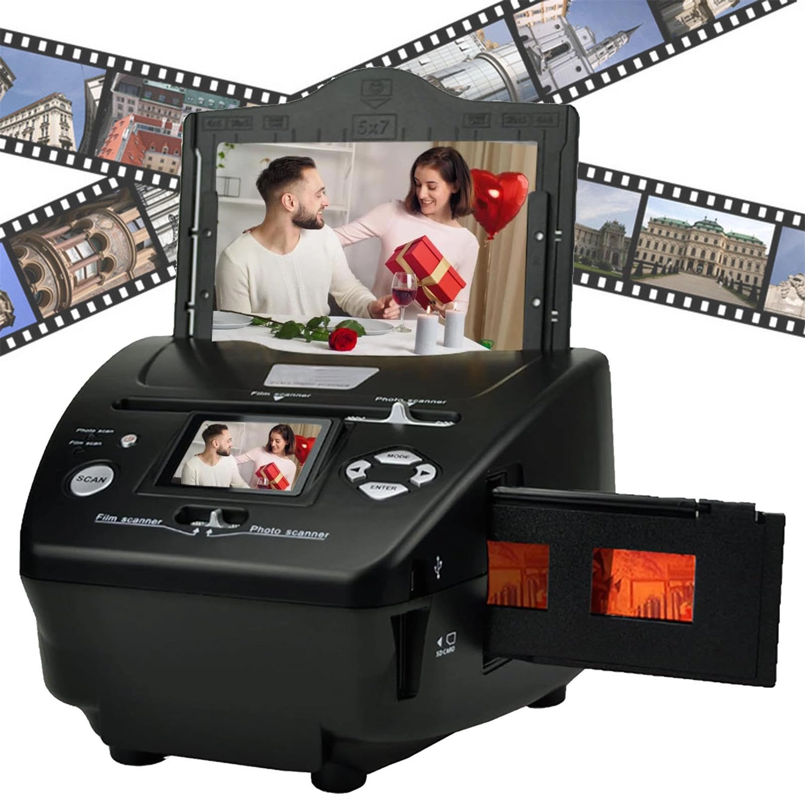 Film Slide Scanner - 22MP 2.4" LCD