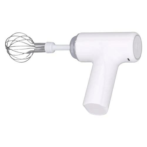 Cordless Handheld Mixing Whisk - 2 Interchangeable Whisks 3 Gears