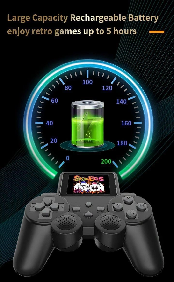Retro Handheld Gaming Console - 520+ Built-in Games TV Output Rechargeable