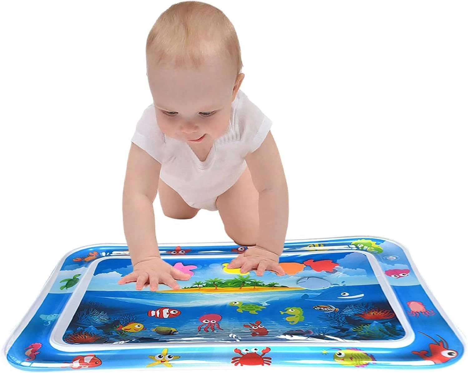 Tummy Time Inflatable Water Playmat - ocean-themed 0 month