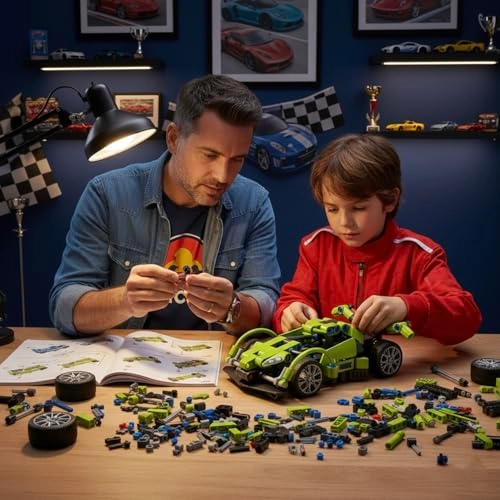 Technic Motorcycle and Car Model Kit - 1 pcs for ages 14+