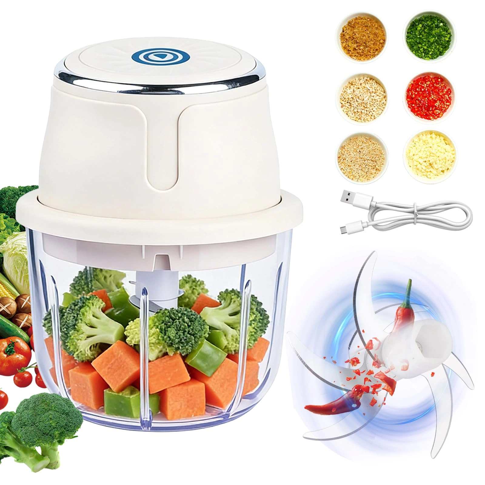 YdseozOA Electric Kitchen Chopper - 350ml USB
