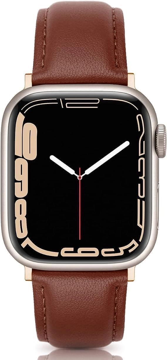 UniqTry Luxury Handmade Pure Leather Watch Band for Apple Watch Series Ultra Series 8 7 6 5 4 3 2 1