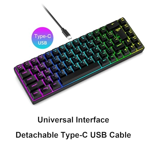68 Key RGB Mechanical Gaming Keyboard - Wired/Wireless