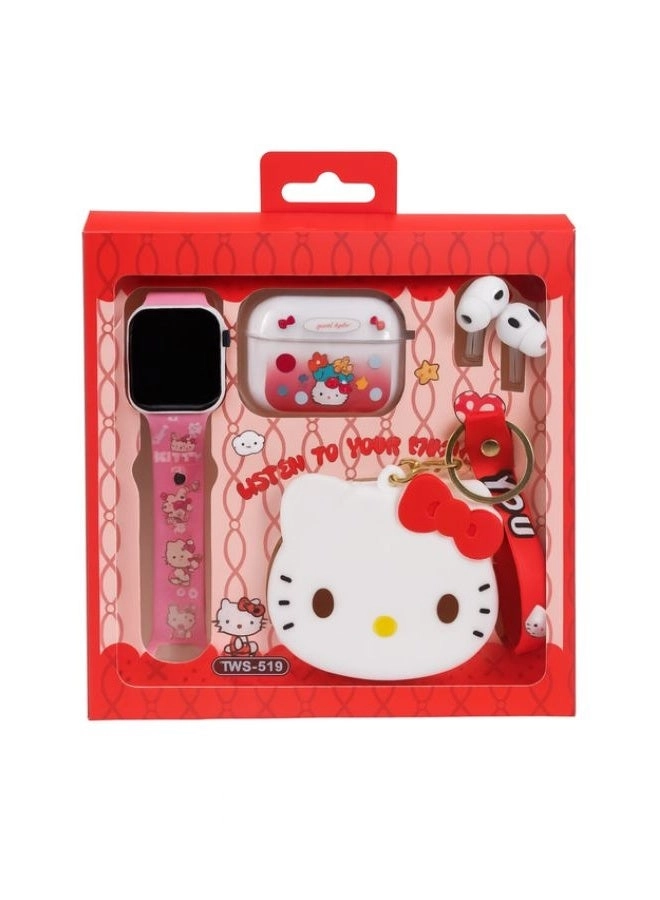 Sanrio Smart Watch - Hello Kitty + Airpods + Keychain