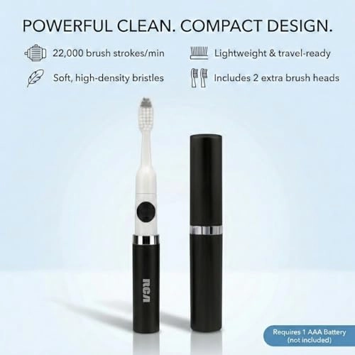 Sonic Toothbrush - 22,000 brush strokes per minute Battery Powered Extra Brush Head