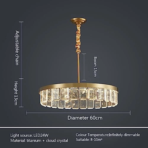 Crystal Chandelier - Golden tricolor light 100*38*30cm