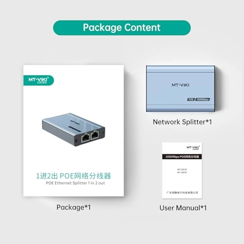 Ethernet Poe Splitter - Dual Rj45 Cat5E/6/7/8 1000Mbps