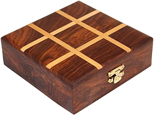 Tic Tac Toe - Wooden Pure Rosewood Brass