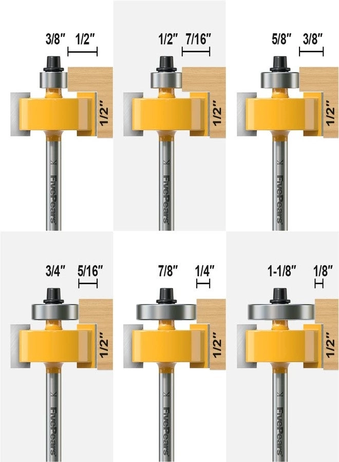 Rabbet Router Bit - 1/8" 1/4" 5/16" 3/8" 7/16" 1/2" 1/4 Inch