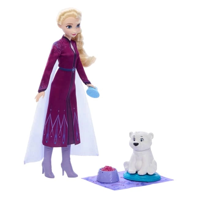 Elsa And Baby Bear Fashion Dolls - Polar Bear Cub Ages 3+