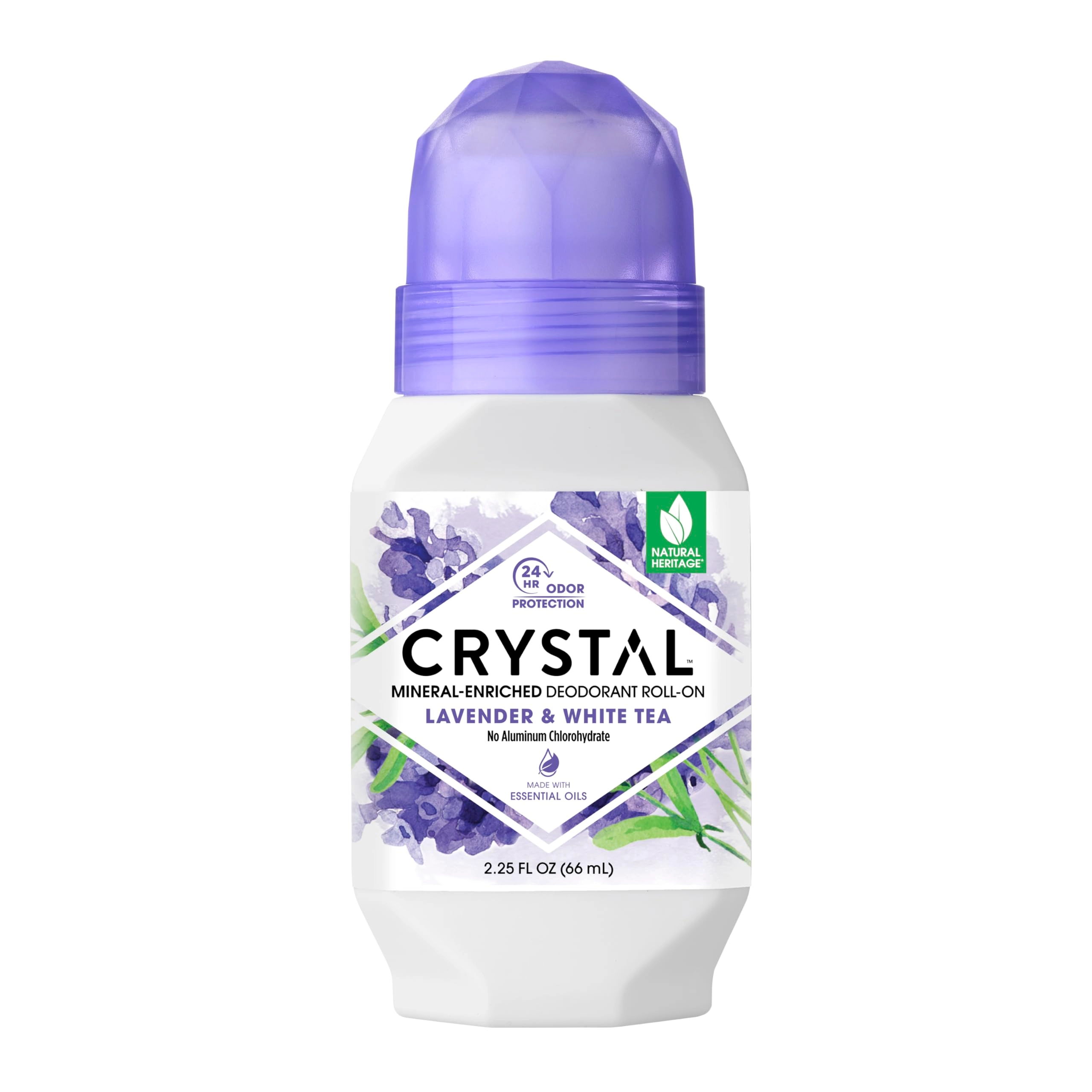 Crystal Mineral Deodorant Roll-On - Lavender & White Tea 2.25 Fl Oz
