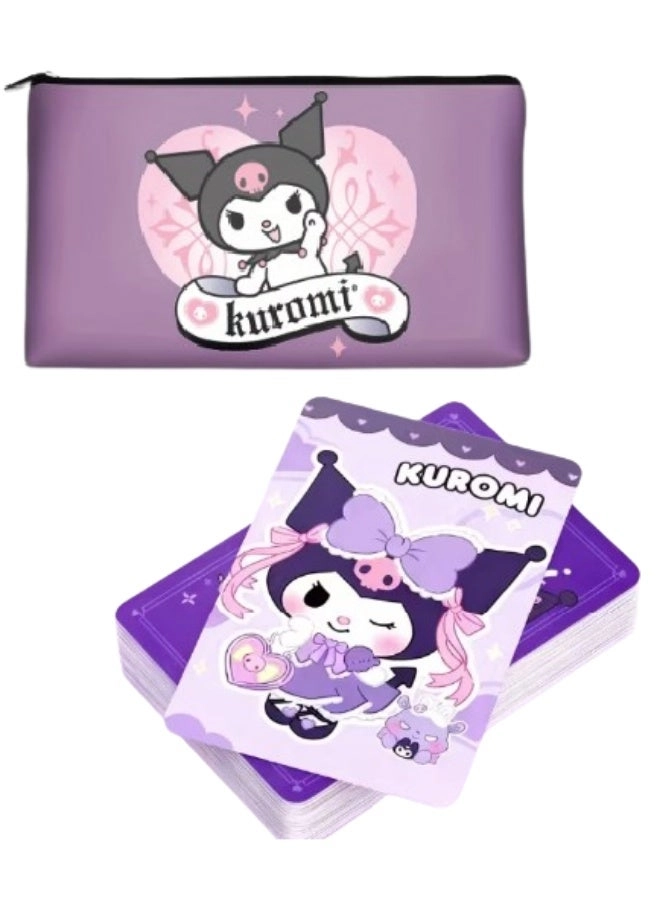 Kuromi Lomo Card - 60 pcs + Stickers - 32 pcs + Pouch