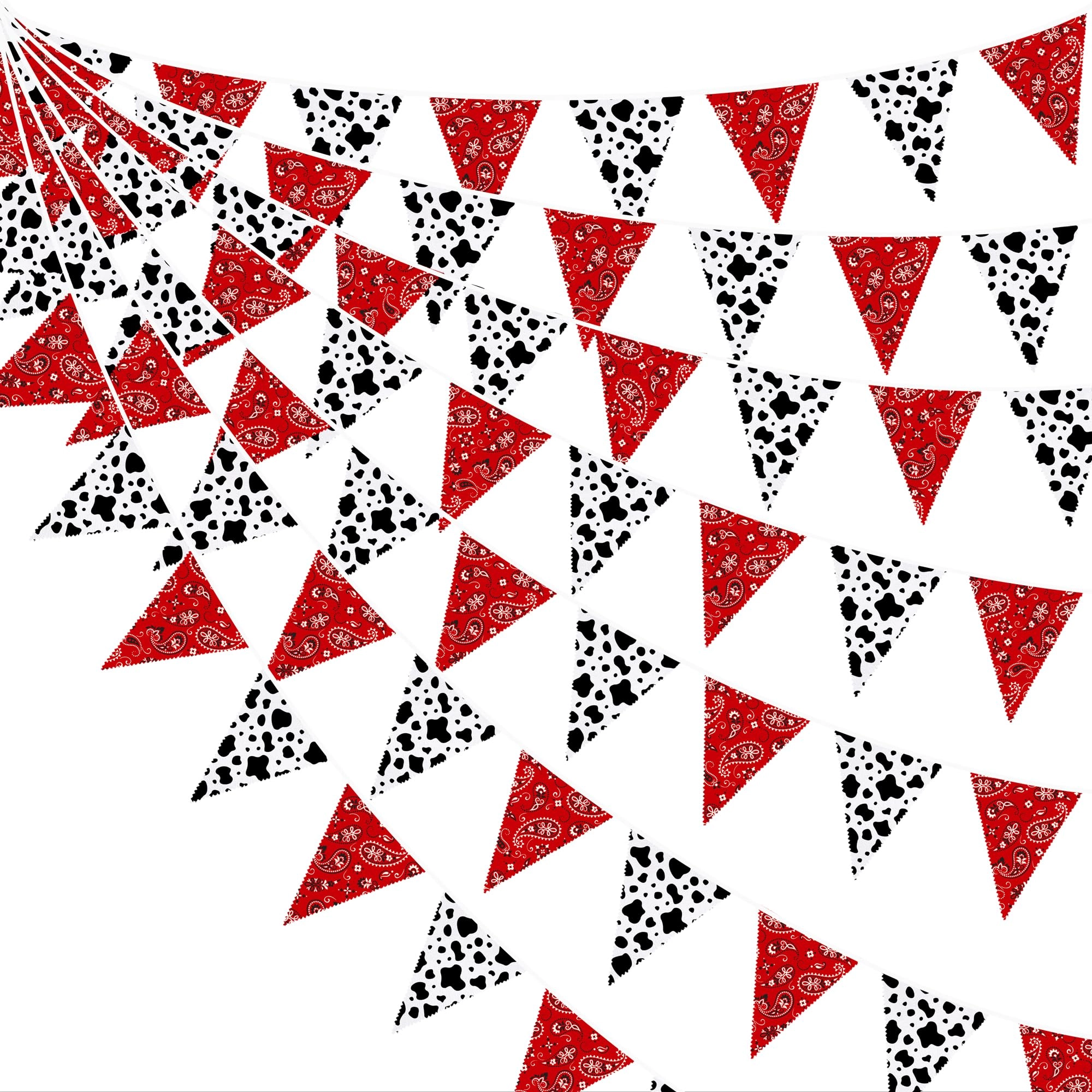pinkblume Bandana Pennant Banner - 36pcs Western Cowboy Birthday