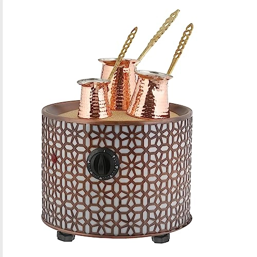 Antique Authentic Turkish Copper Electric Hot Sand - 10 Fluid Ounces 500 watts 3 Copper Pots