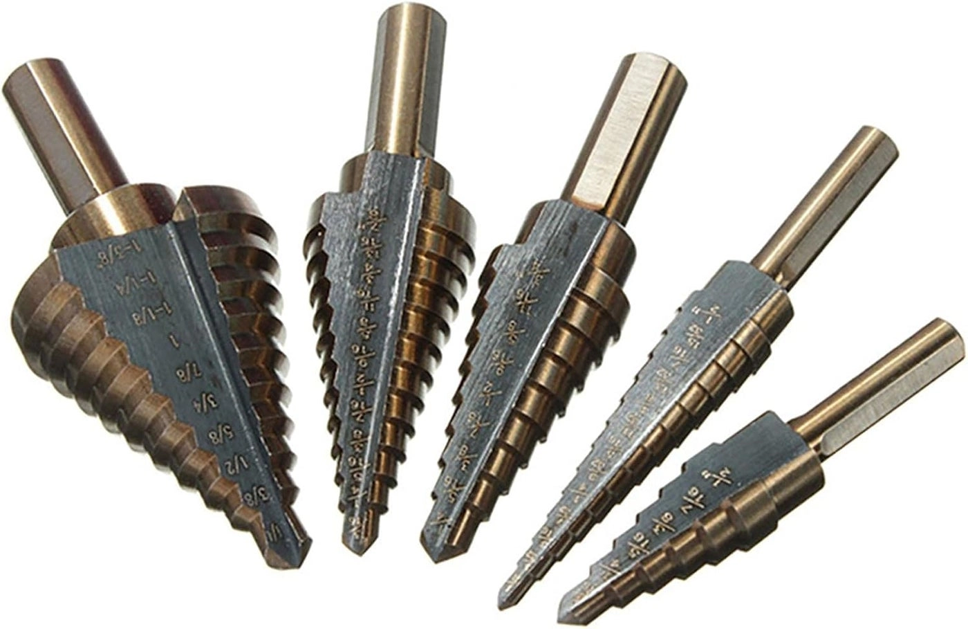 Step Drill Bit Set - high-speed steel 5-piece 50 Sizes