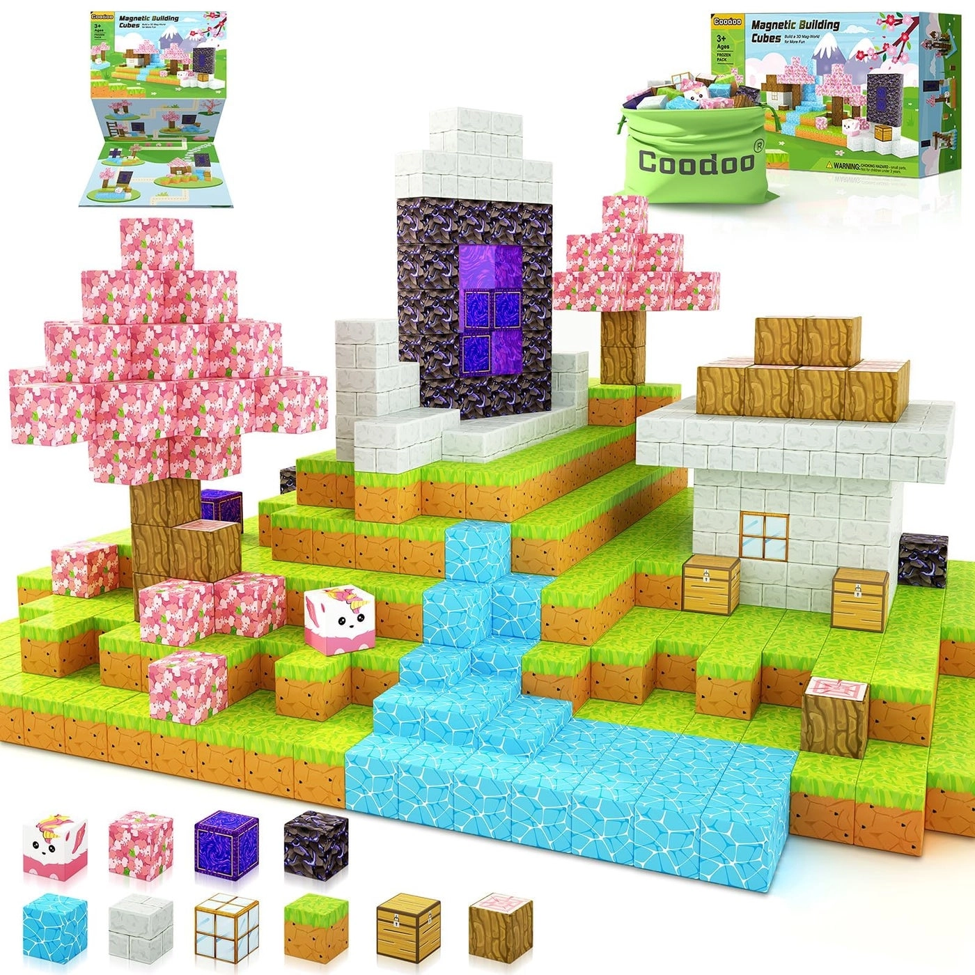 Coodoo Cherry Blossom Set - Magnetic Blocks Mine World
