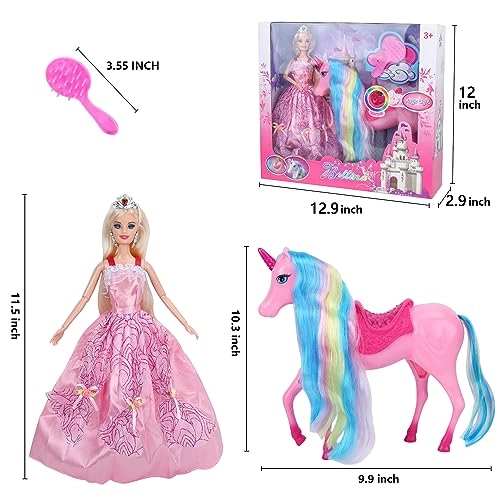 Unicorn Princess Doll - Magical Light Mane and Tail Set