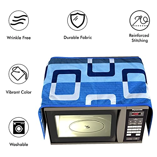 Microwave/Oven top ccover - 4 Pockets Blue