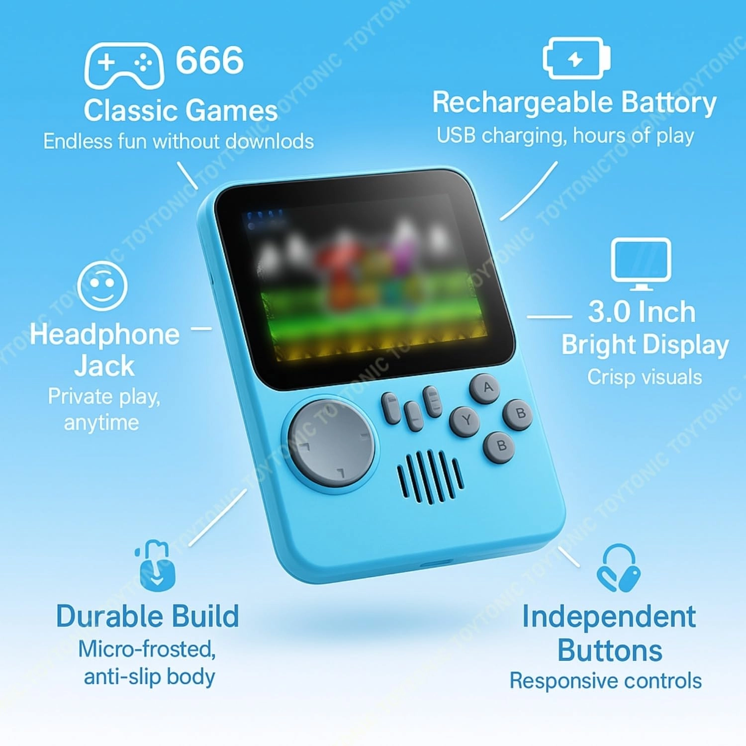 Handheld Game - 666-in-1 TV Output Rechargeable