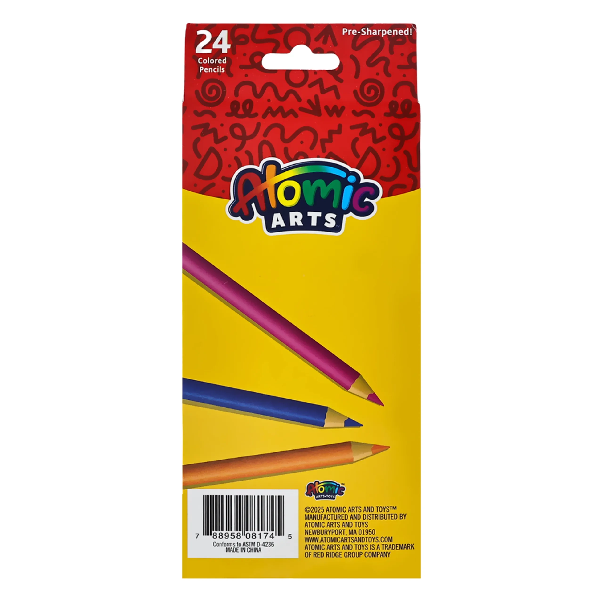 Atomic Arts Colored Pencils - 24 Pcs