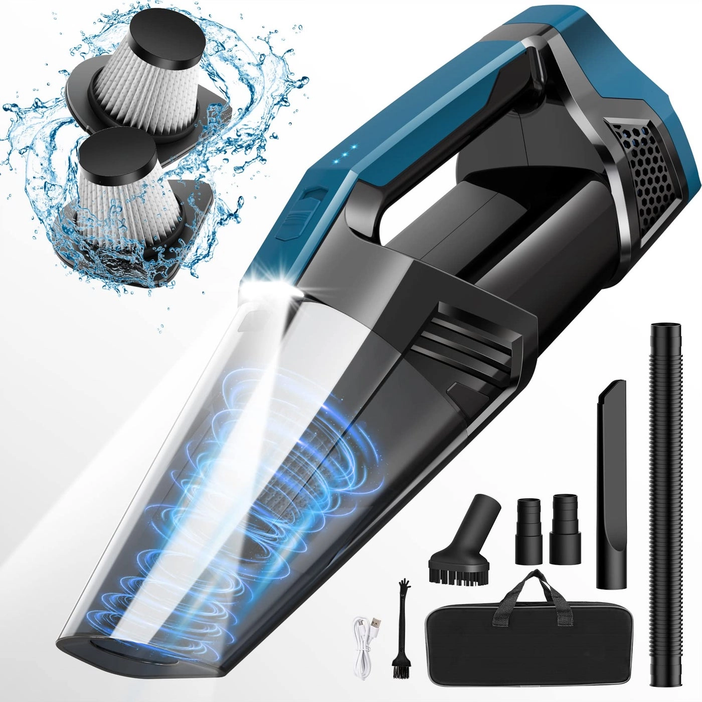 Blestan Cordless Car Vacuum - High Power LED Light