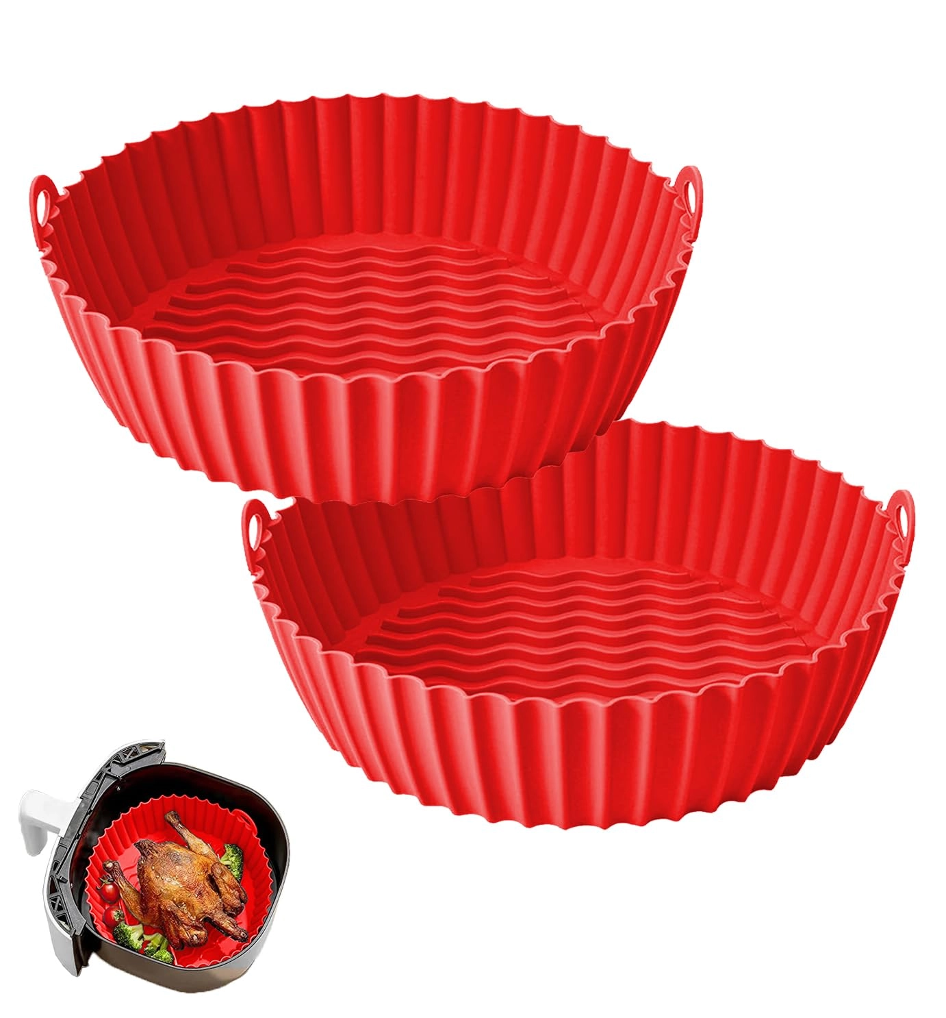 Air Fryer Silicone Liners - Silicone 2 Pack