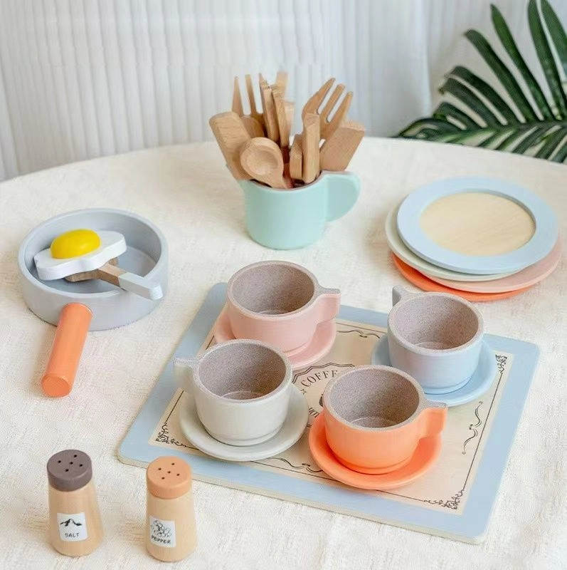 Ruby Wooden Kitchen Pretend Play Set - 31 pcs (FP-2104-45)