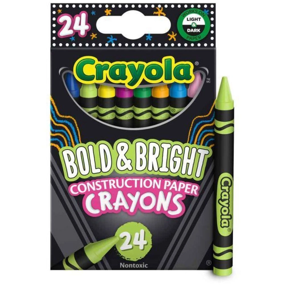 Crayola Bold & Bright Construction Paper Crayons - 24