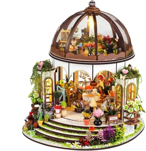 Miniature House Kit - Wooden with Furniture & LED