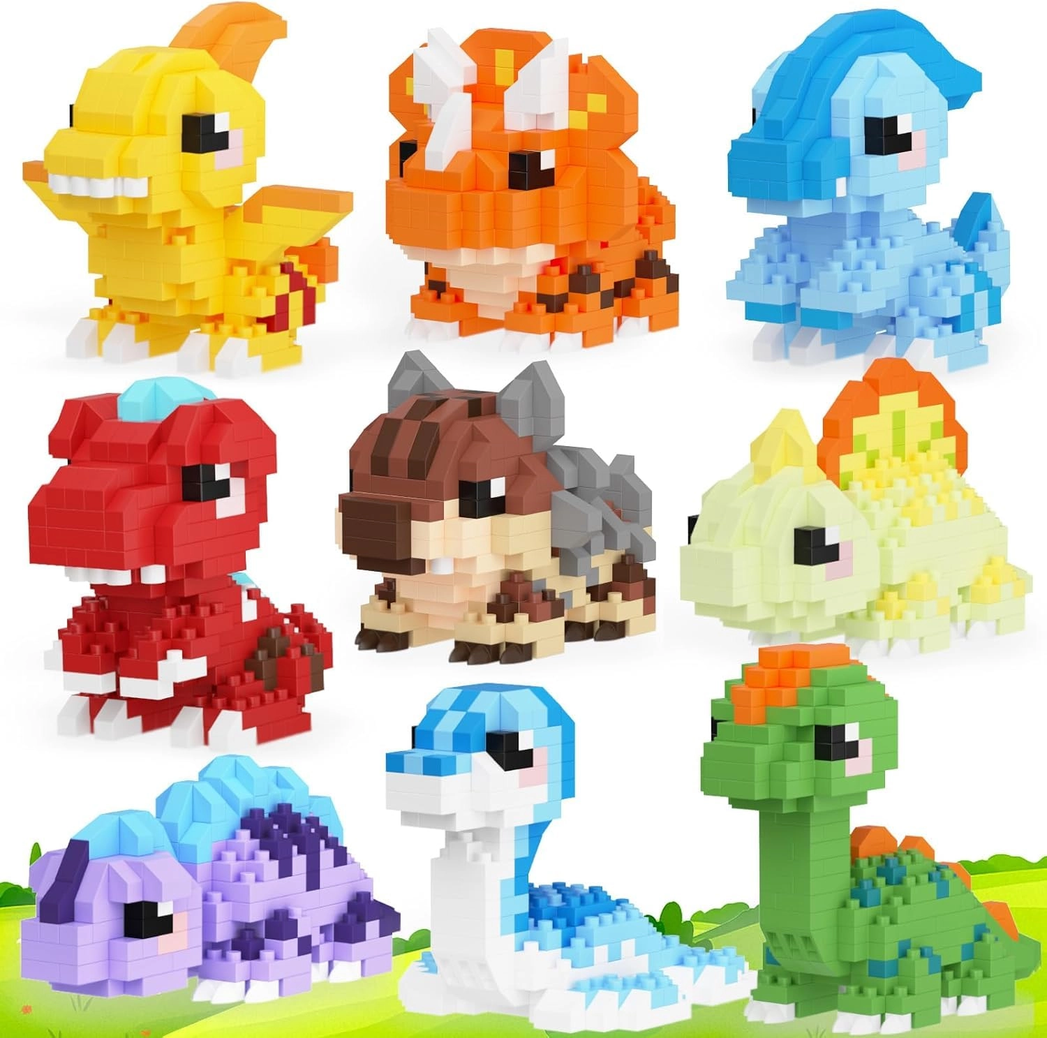 TERRIFI Mini Dinosaur Building Blocks Set - Dinosaur 9 pcs